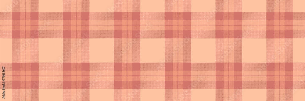 70s texture seamless vector, british tartan background check. Harvest textile plaid fabric pattern in red and orange colors.