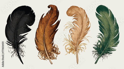 Feathers of Distinction A Captivating Illustration photo