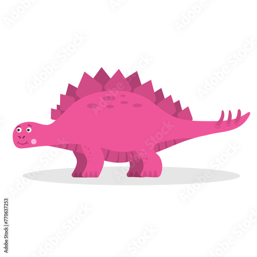 Cute dinosaur  funny ancient brontosaurus and green triceratops. Cartoon dinosaurs icon collection isolated on white background. Flat vector illustration in childish style. 