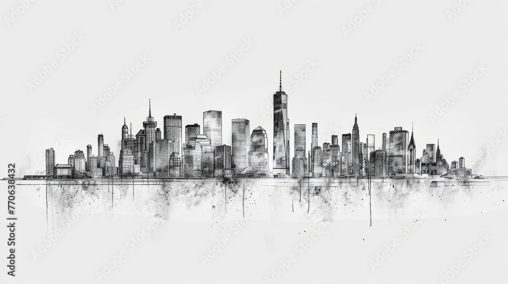 Obraz premium Technological Future Urban Illustration: Urban Background Materials