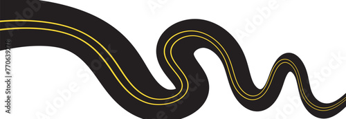 Horizontal asphalt road template. Winding road vector illustration. Seamless highway marking Isolated on background. Vector illustration. EPS 10