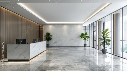Interior of a modern office With Lobby and copy space © Attasit