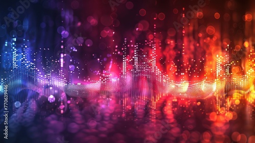 Multi-colored Digital sound wave background