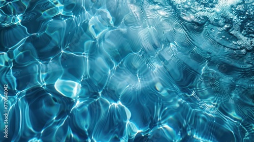 Ripples on blue water surface background
