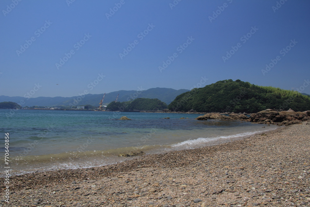 高知県宿毛市　晴天の咸陽島の風景