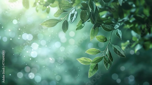 Soft Green leaves and bokeh background