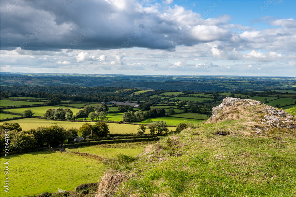 Fototapeta premium View from the hill across countryside