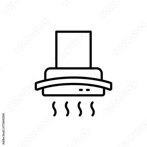 Range hood outline icons, minimalist vector illustration ,simple transparent graphic element .Isolated on white background
