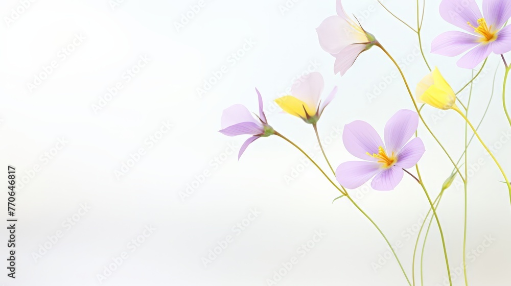 Ethereal Pastel Wildflowers on Soft Gradient Background