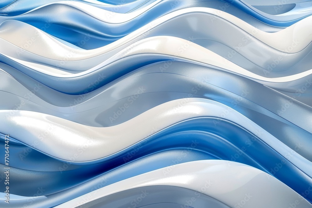 Obraz premium KS Abstract blue and white background with curved lines