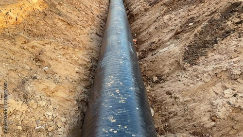 Wallpaper Mural Natural Gas Pipeline Construction site. Transmission in pipe to LNG plant (shipped by LPG tanker). Building of transit petrochemical pipe in field. Transports crude oil, natural gas, refined petroleum Torontodigital.ca