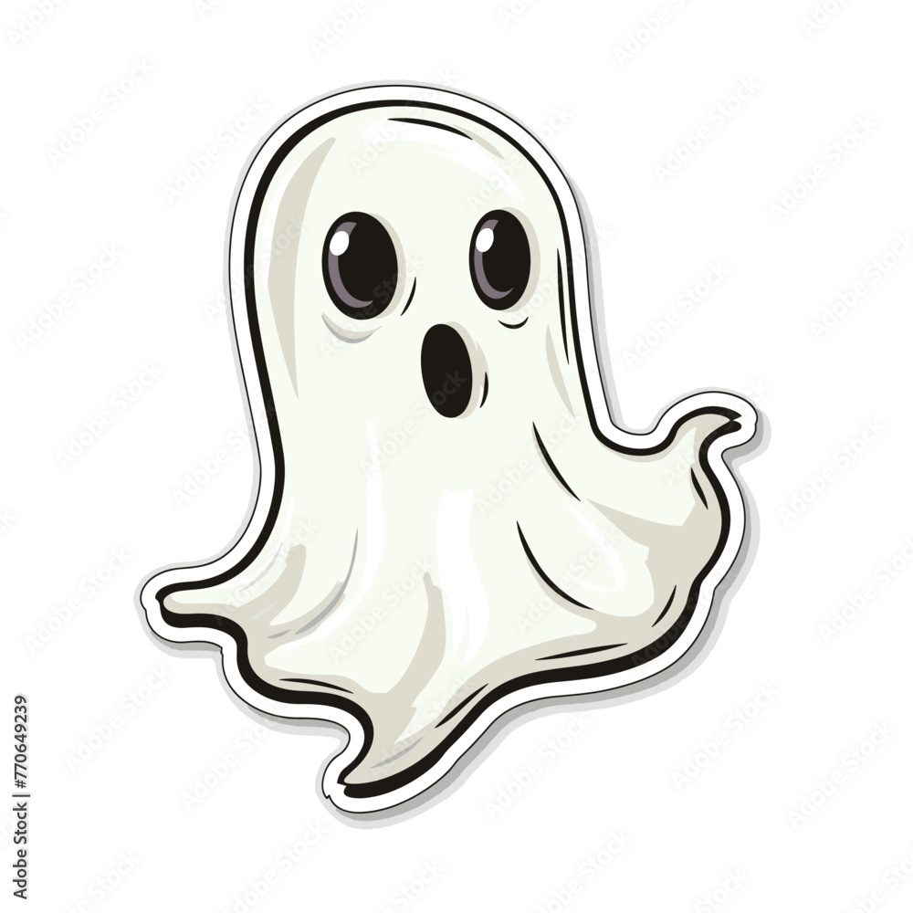 Cute cartoon ghost with big eyes.
Cute cartoon ghost with big eyes.
