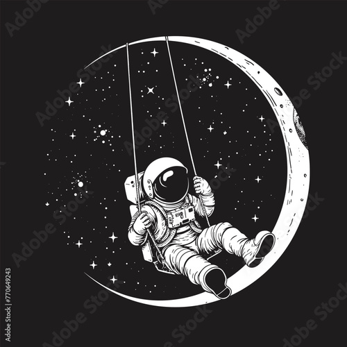 Astronaut on moon swing