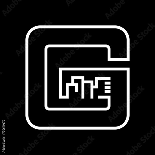 letter G for city icon original logo vector