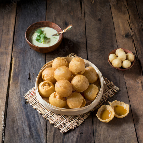 Pani Puri, Golgappe, Chat item, India
 photo