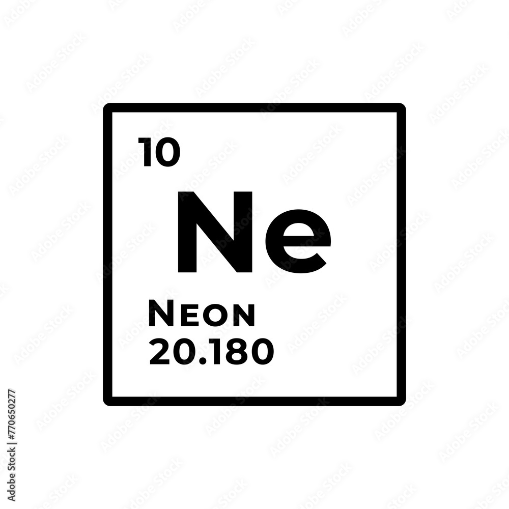 Obraz premium Neon, chemical element of the periodic table graphic design