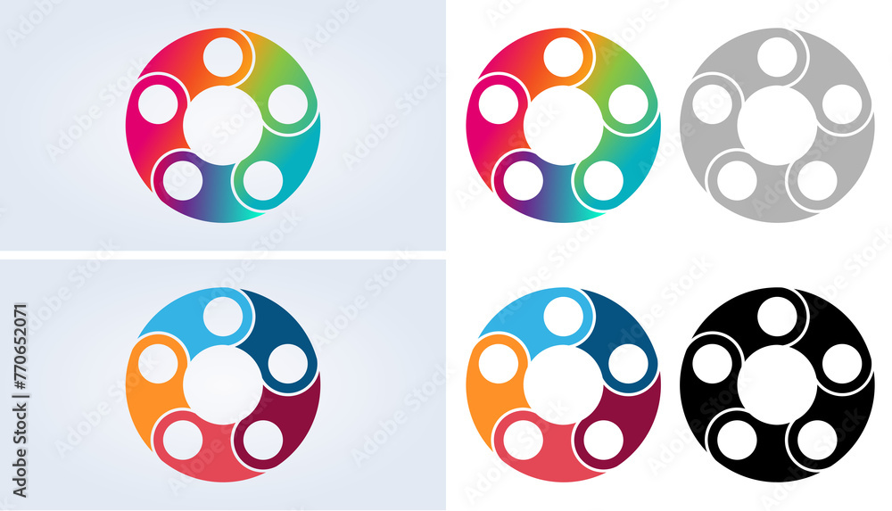 set of colorful circle infographic, Add your icon and text. set of colorful circle infographic, Add your icon and text.