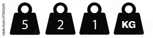 Kilogram icons isolated on white background. Scale icon vector. Mass measurement.