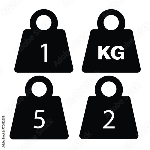 Kilogram icons isolated on white background. Scale icon vector. Mass measurement.