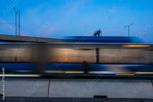 Photography Stockholm, Sweden A blured Stockholm bus on the Skanstull bridge.