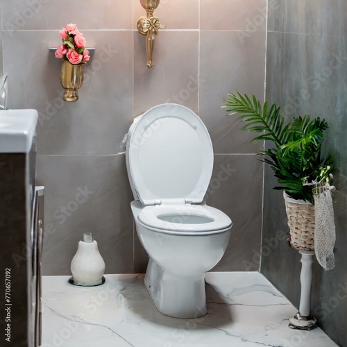 Modern Convenience: Clean and Stylish WC Toilet in Contemporary Bathroom