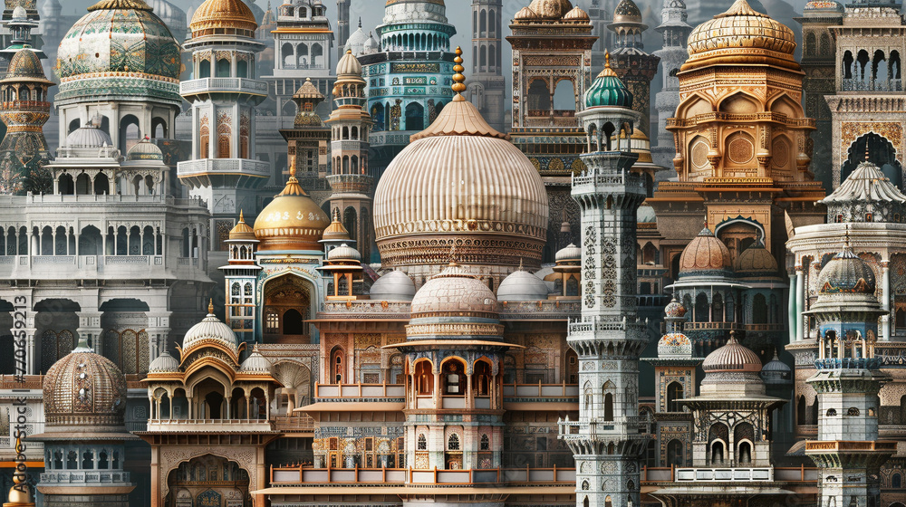 Fototapeta premium Architectural Reflections: Structures Depicting Cultural Identity