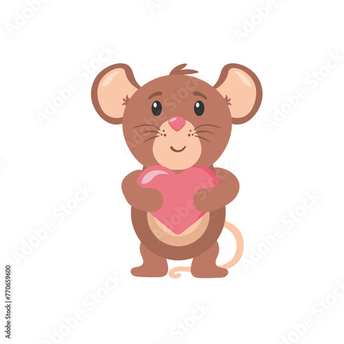 Funny little grey mouse collection. Mouse cartoon animal, little rodent adorable, happy cheerful mascot vector illustration. Set of cute mice on white background. Little rat with food, character.