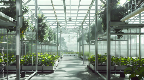 a large greenhouse with many plants, plants, cultivation, agriculture, botanical, horticulture, 