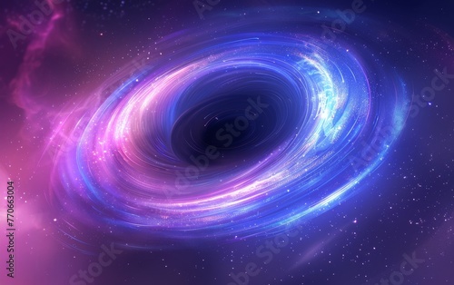 A purple galaxy with a large hole in the middle