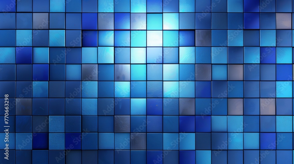 A blue wall made of blue blocks A blue wall made of blue blocks