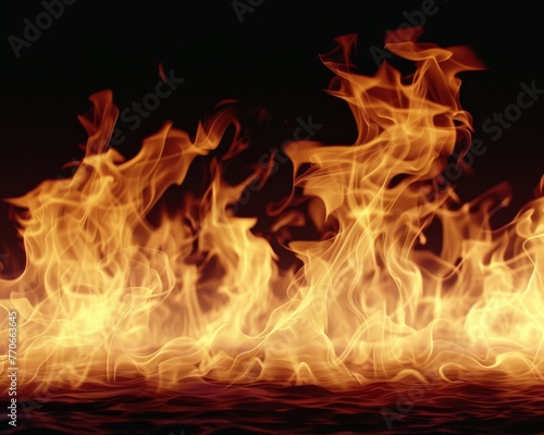 A close up of a fire with orange flames