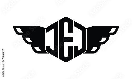 Tapety artystyczne JEJ polygon wings logo design vector template.