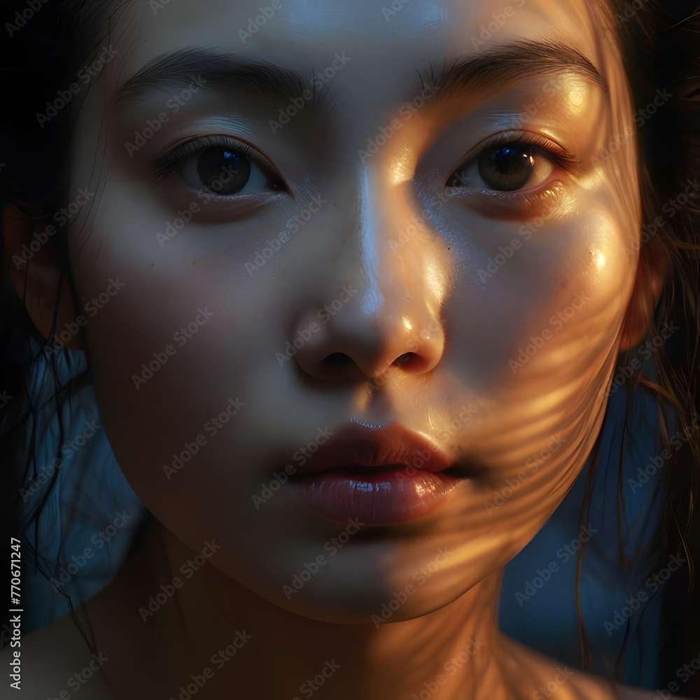 Portrait of a fair skin Asian lady  