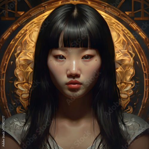 Portrait of a fair skin Asian lady  