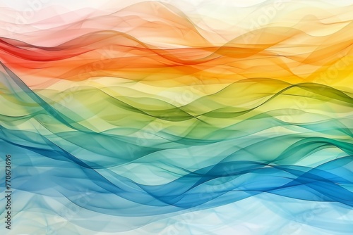 パステルカラーの抽象的な水彩サイン波 photo
