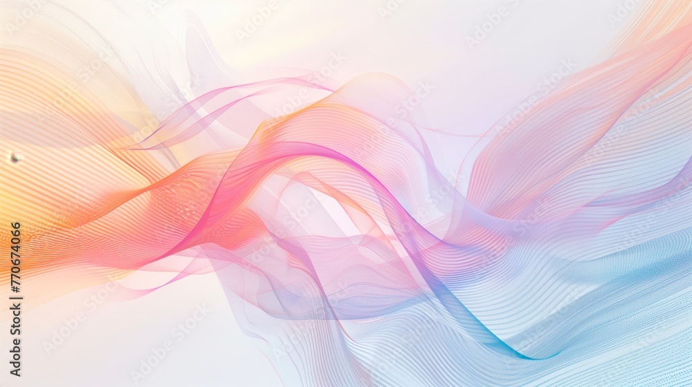 Abstract colorful blurred wavy lines on a white background. Generated by artificial intelligence. Abstract colorful blurred wavy lines on a white background. Generated by artificial intelligence.