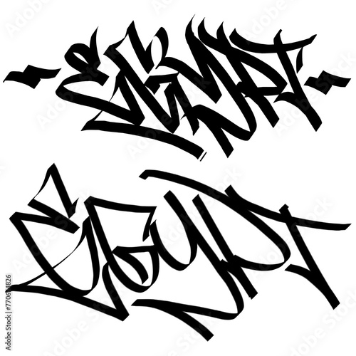 EGYPT letter the country name on the world digital illustration graffiti handstyle signature symbol tags painting with black and white color (ID: 770674826)