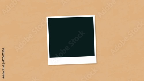 Empty Blank Polaroid Picture Frame Template Wall Fly In Animation Instant Photo