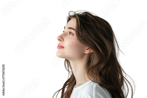 Profile view of girl looking photo