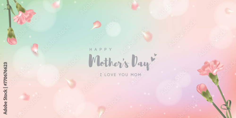 Mother's day background with carnations