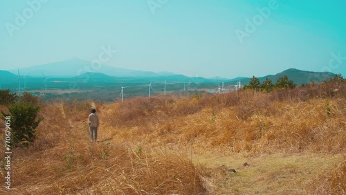 landscape with a mountain hiking