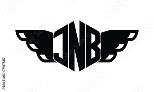 JNB polygon wings logo design vector template. photo