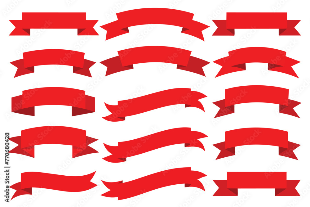 twenty--vector-ribbons-banners--red-color-ribbons b.eps