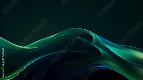 A dark background with green and blue gradient lines. Generated by artificial intelligence.