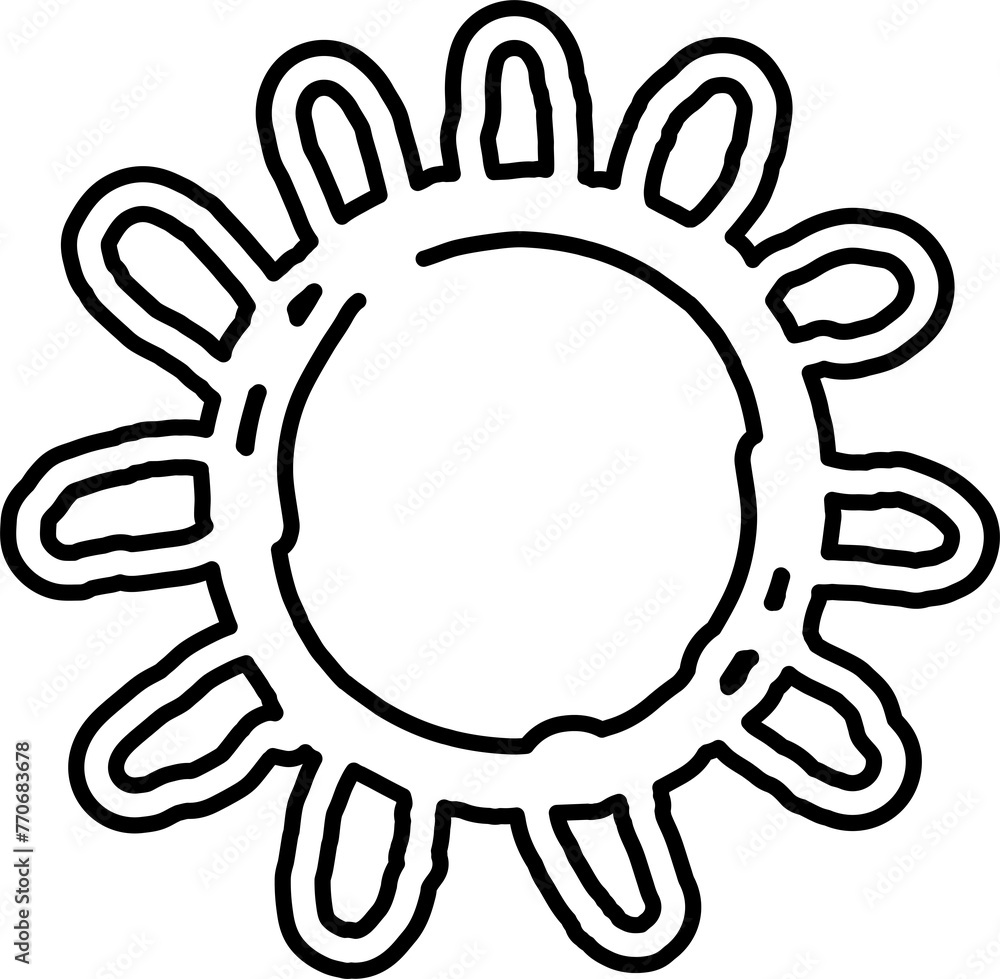Fototapeta premium Drawing of sun. Design element