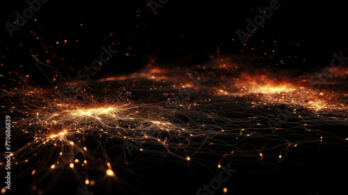 Abstract background of colorful fire sparks on a black background