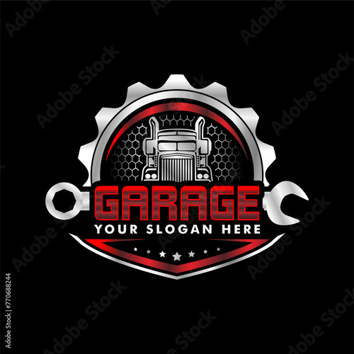 truck repair diesel mechanic logo