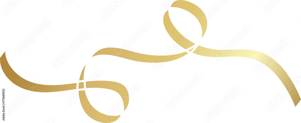 Gold ribbon shadow. Decoration for holiday, new year Gold ribbon shadow. Decoration for holiday, new year