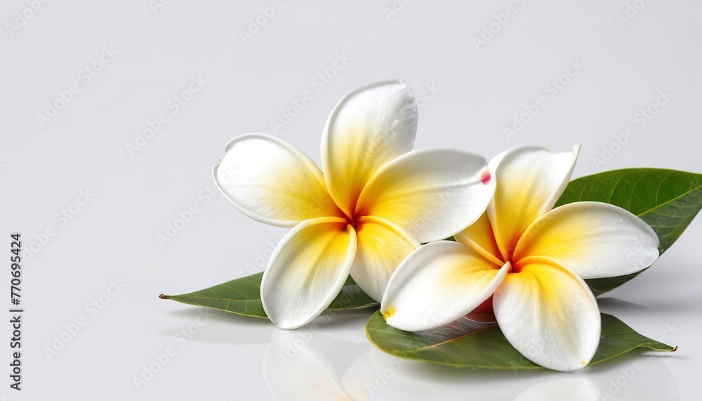 flowers frangipani or plumeria isolated on white background