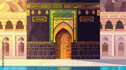 Kaaba door vector illustration design - all arabic
